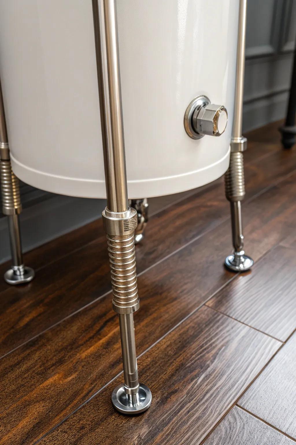 Elevate your space with adjustable metal legs—where functionality meets style.