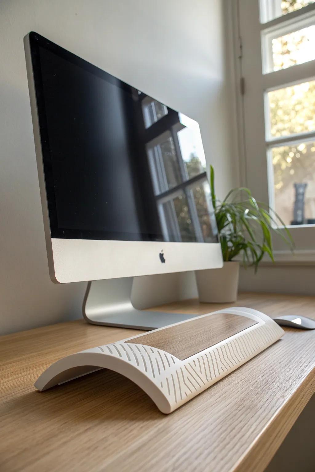 Elevate your workspace with a touch of minimalist elegance—discover the perfect blend of function and style with our 3D printed monitor riser.