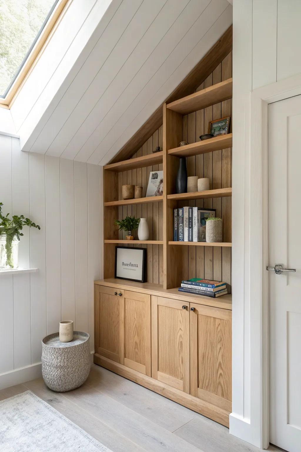 Tile and built-ins to the ceiling make 8-foot rooms feel taller, brighter, and beautifully custom.
