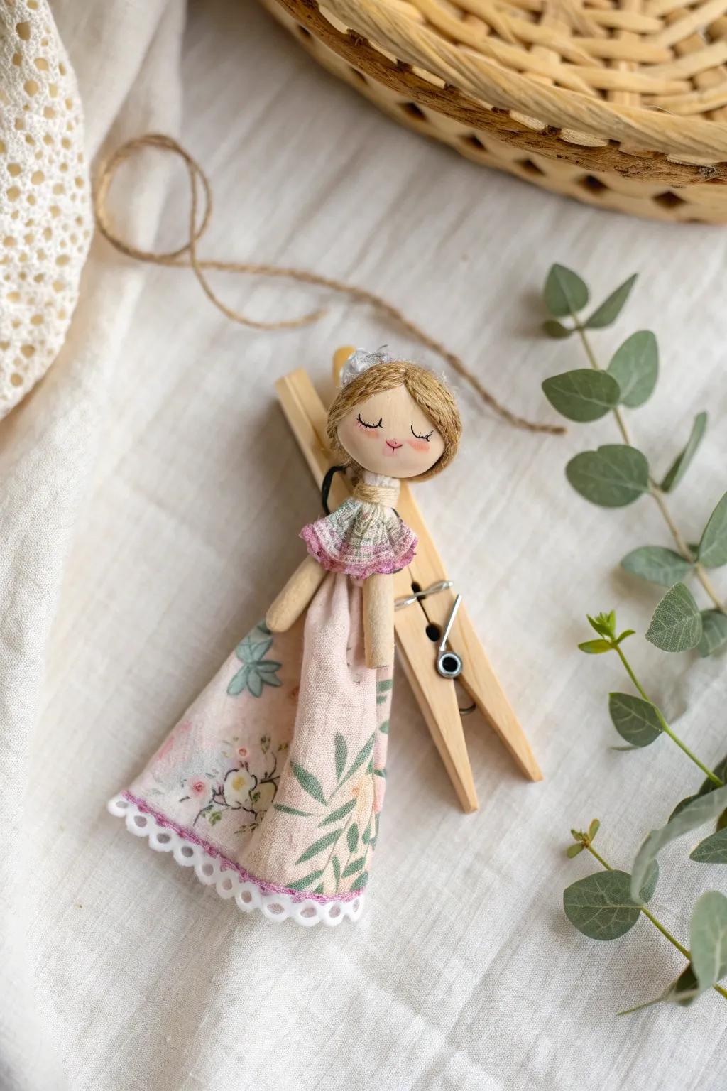 Crafted with love: Meet your new clothespin friend, a delightful blend of simplicity and personality.
