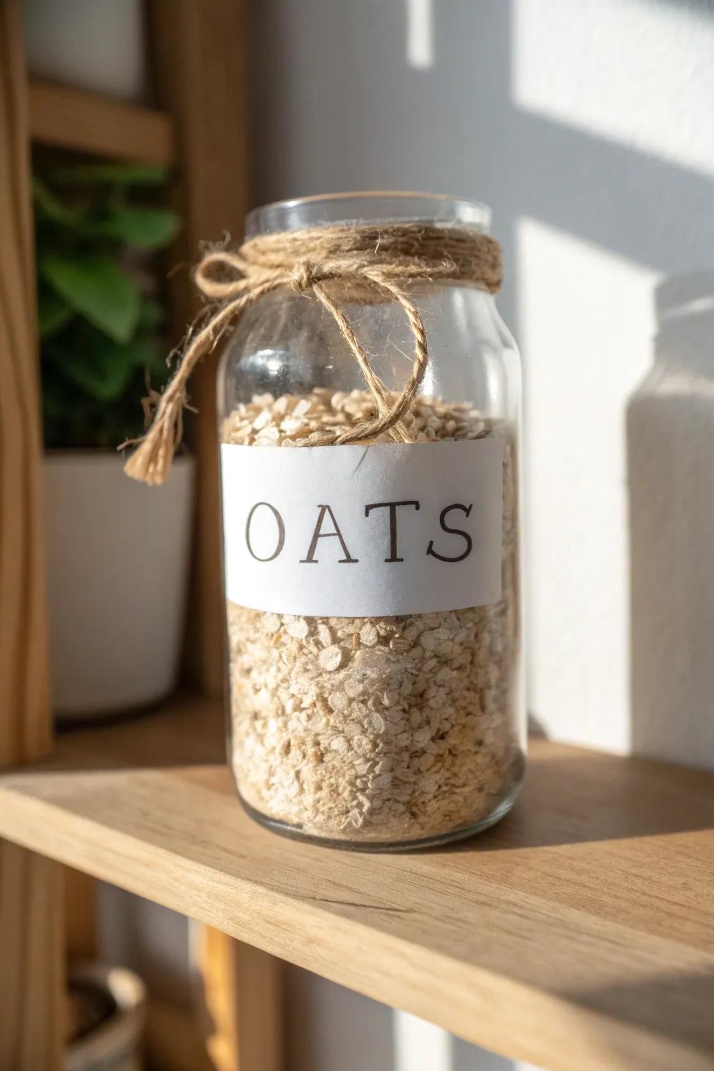 A simple DIY label turns any container into a calm, intentional storage system.
