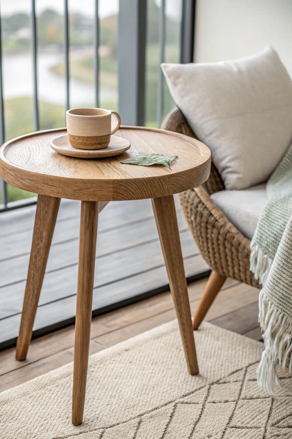 Make any balcony corner a cozy reading nook—add an L‑shaped cushion and a tiny drink table.