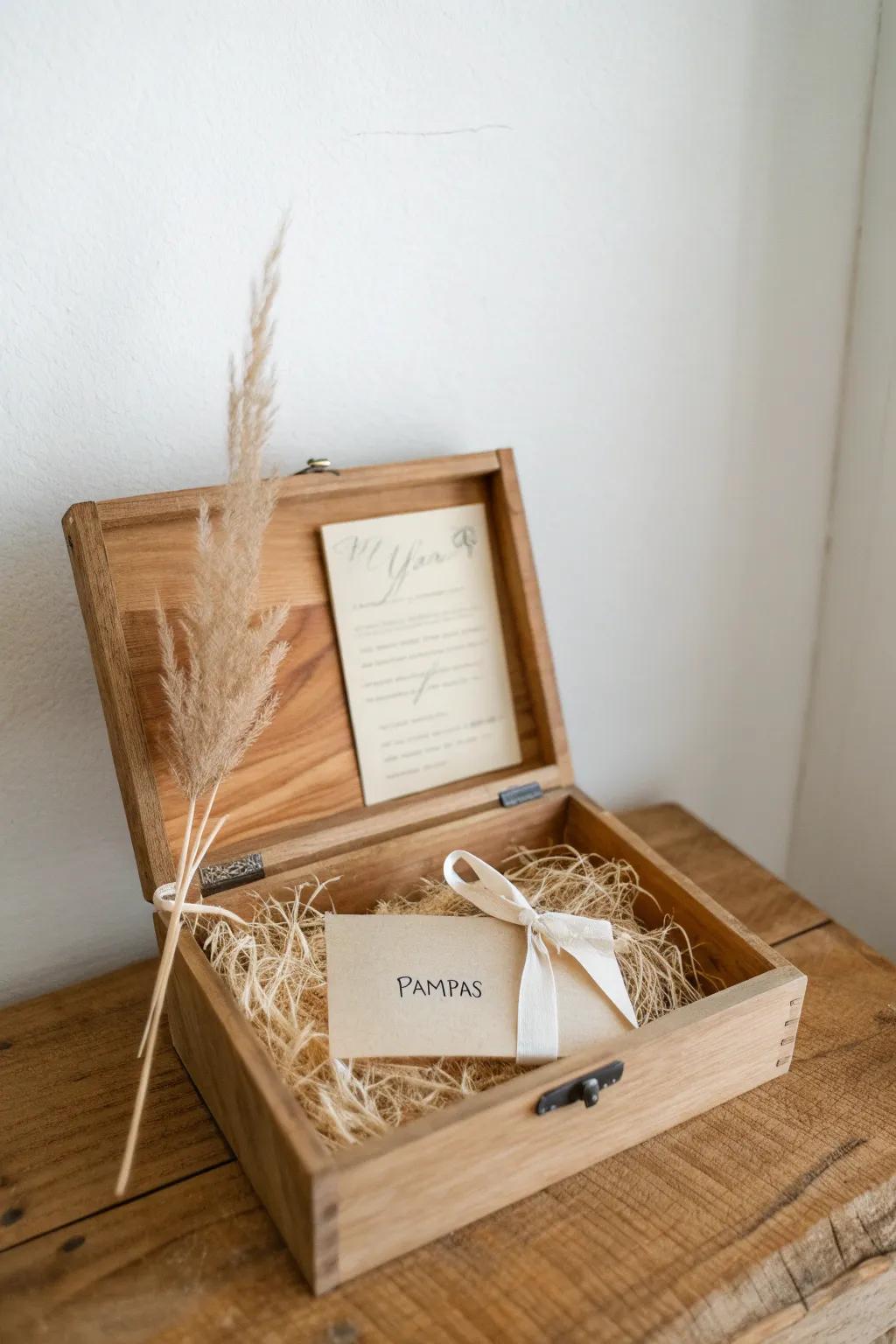 Turn a vintage cigar box into a reusable gift box—pretty enough to keep as storage, again.