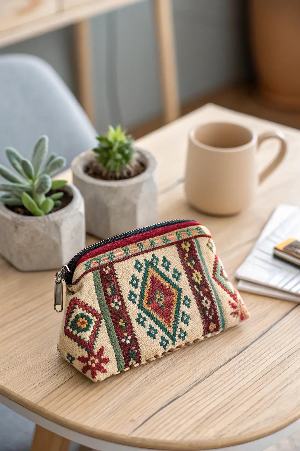 Elevate your style with a mini tapestry masterpiece – where tradition meets modern elegance.