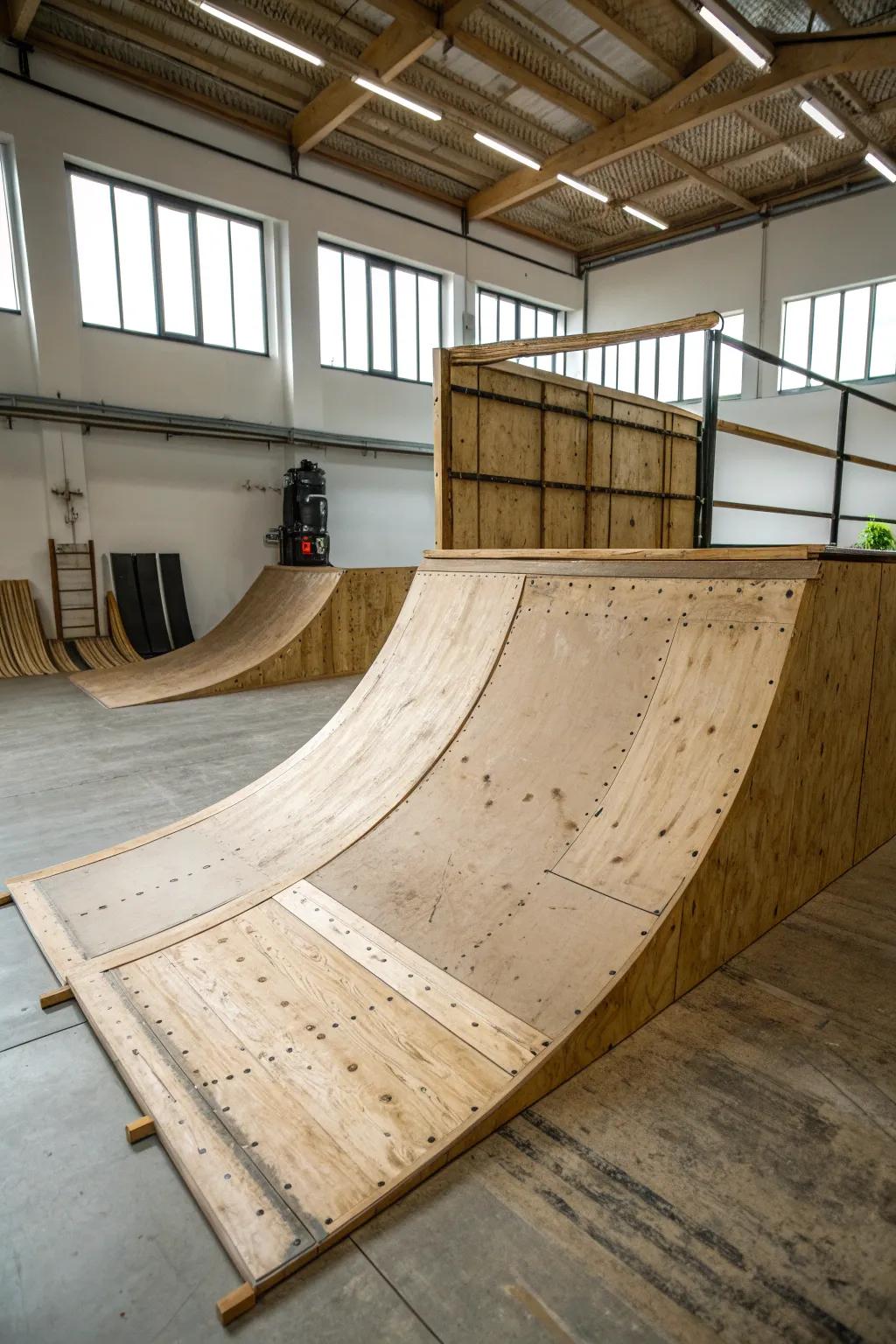 Elevate your skateboarding experience with a handcrafted indoor wooden framework. Perfect for those who appreciate quality and craftsmanship.