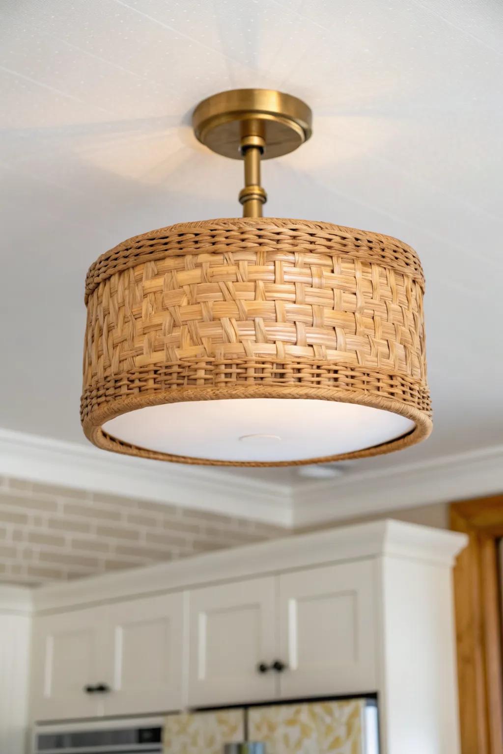 Semi-flush magic: a small drop light that adds style and warmth without crowding.