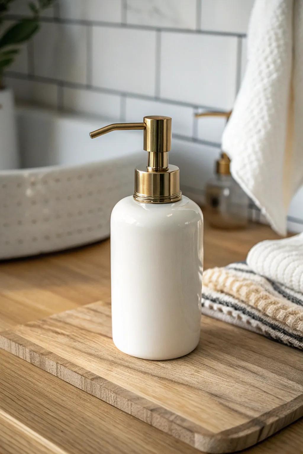 Warm brass + cool chrome—repeat each finish twice and your tiny bathroom looks curated, not chaotic.