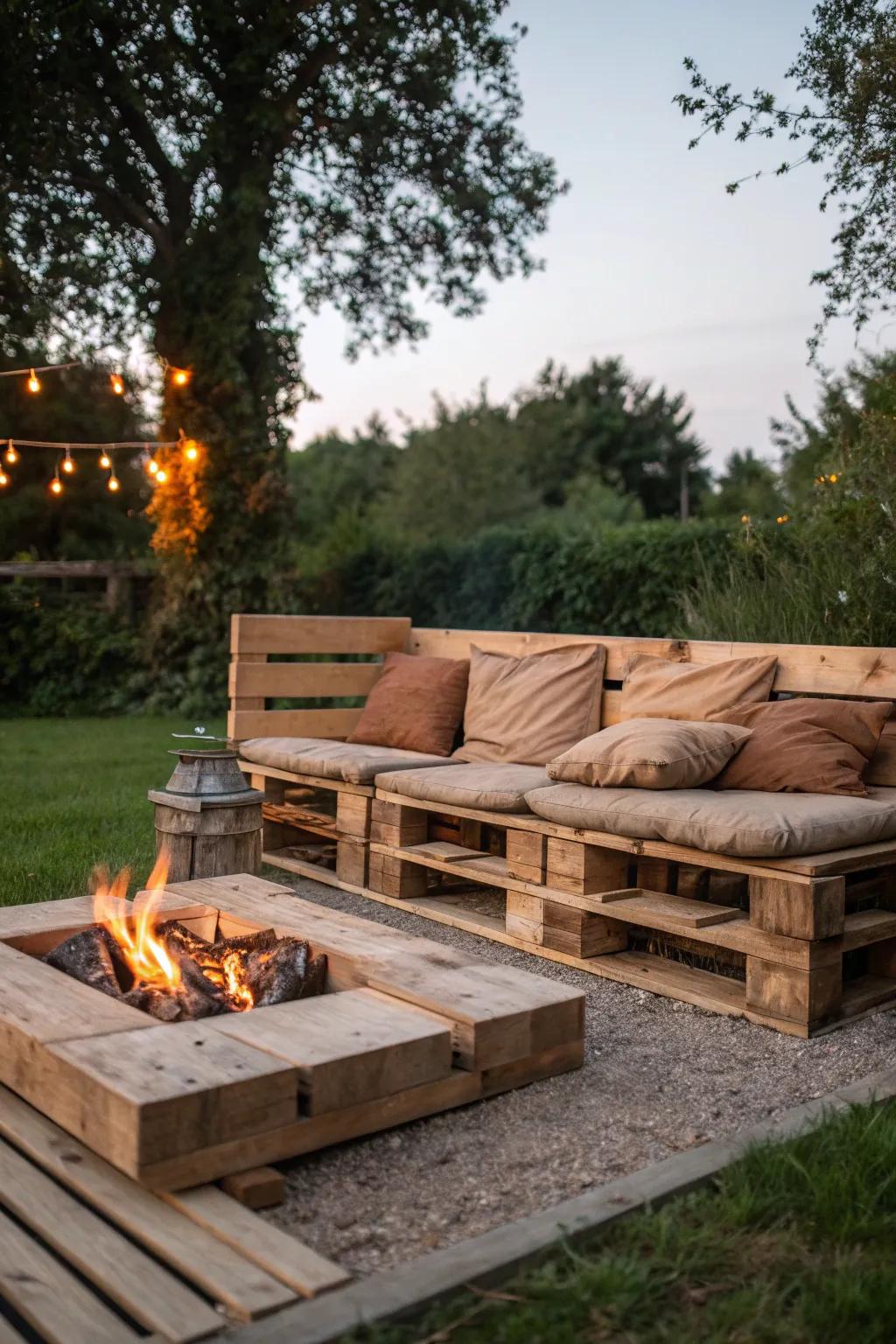 Transform your outdoor space with this rustic DIY pallet bench—where craftsmanship meets comfort.