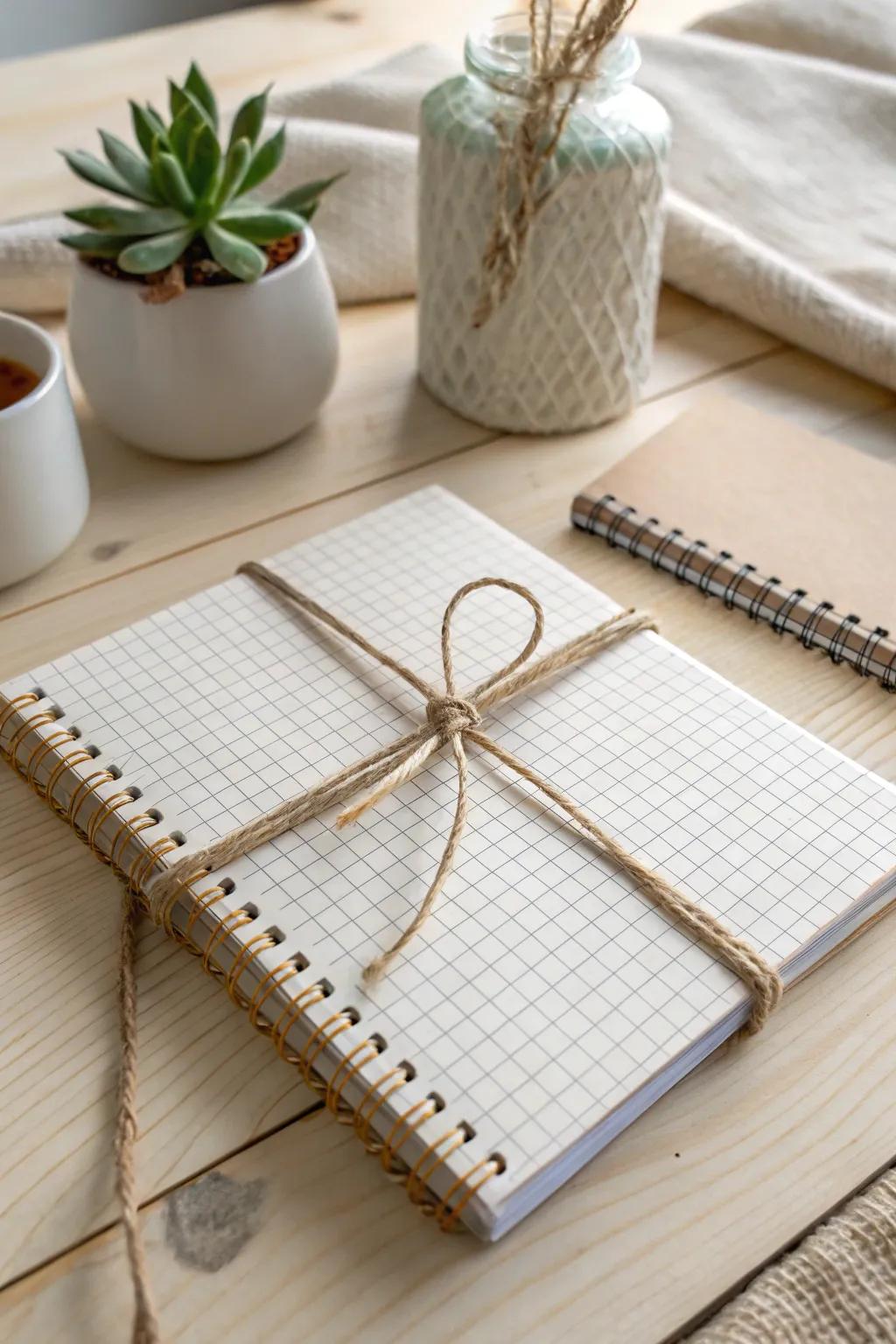 Crafted with care: A minimalist graph paper notepad for inspired moments.