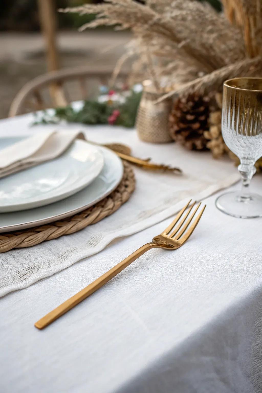 Elevate your table with a touch of gold—where modern meets minimalist charm.