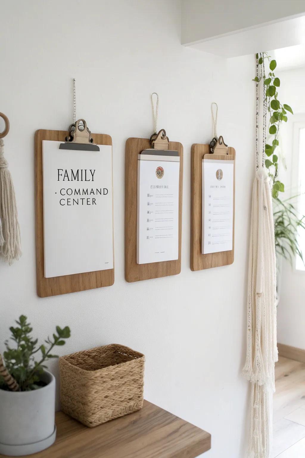 Streamline your family's schedule with this chic and organized command center.