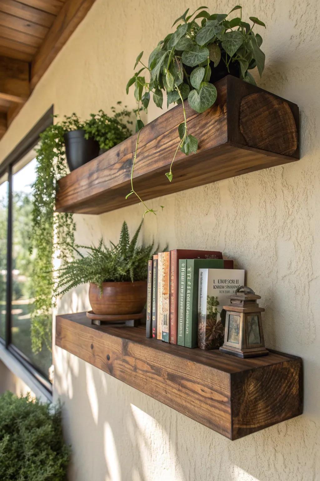 Transform your space with stylish floating shelves that blend aesthetics and functionality.