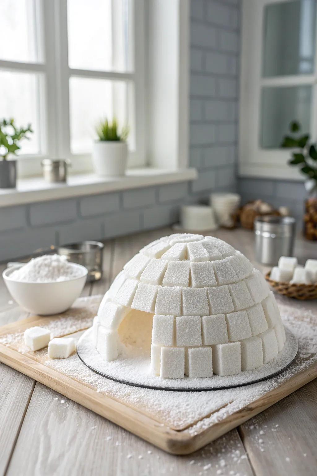 Sweeten up your space with this charming sugar cube igloo! 🍬❄️ Perfect for adding a touch of whimsy to your kitchen decor.