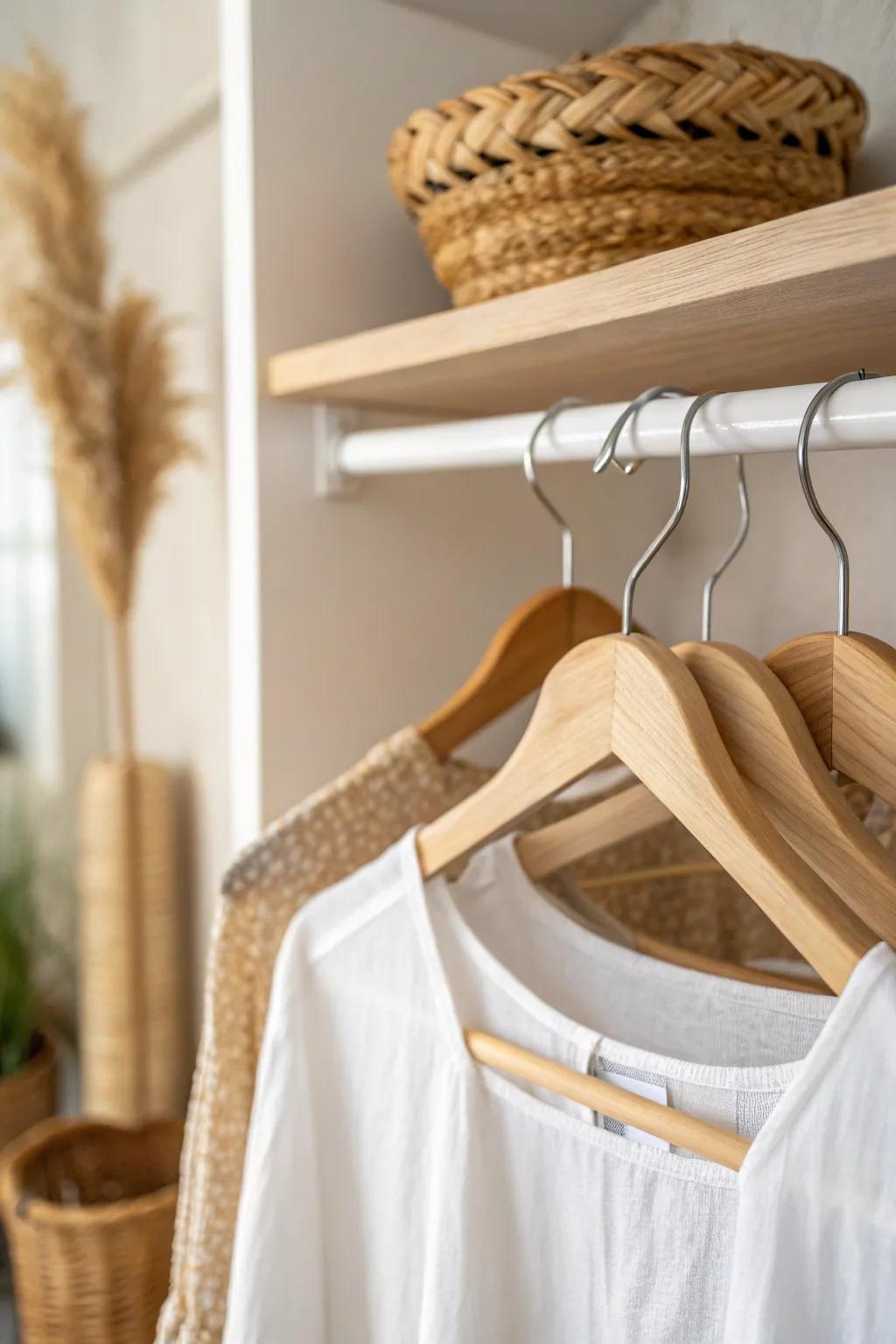 Turn hangers backward—this reset instantly shows what truly earns space in your minimalist wardrobe.
