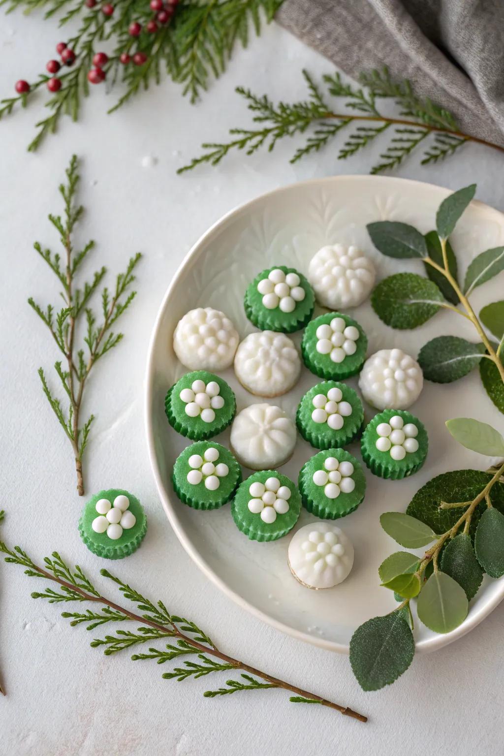 Delight in the simplicity of these edible mistletoe treats—a sweet blend of Scandinavian elegance and festive charm.