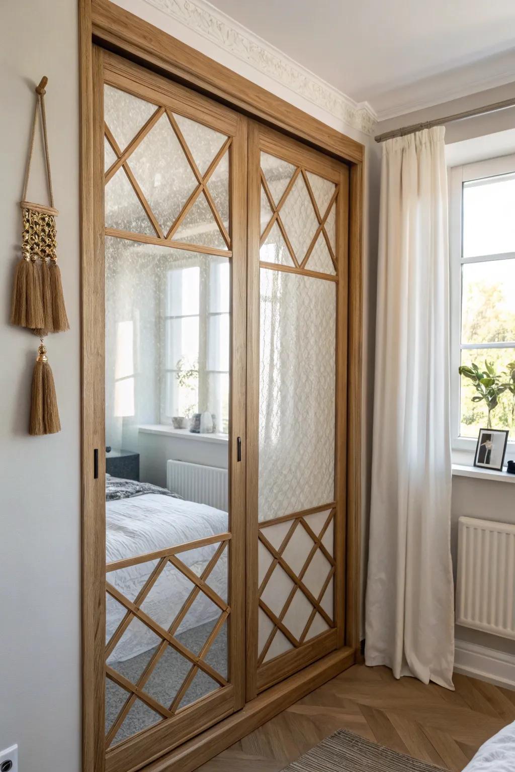 Frosted film under a simple wood overlay: soft glow, less mirror glare, still bright.