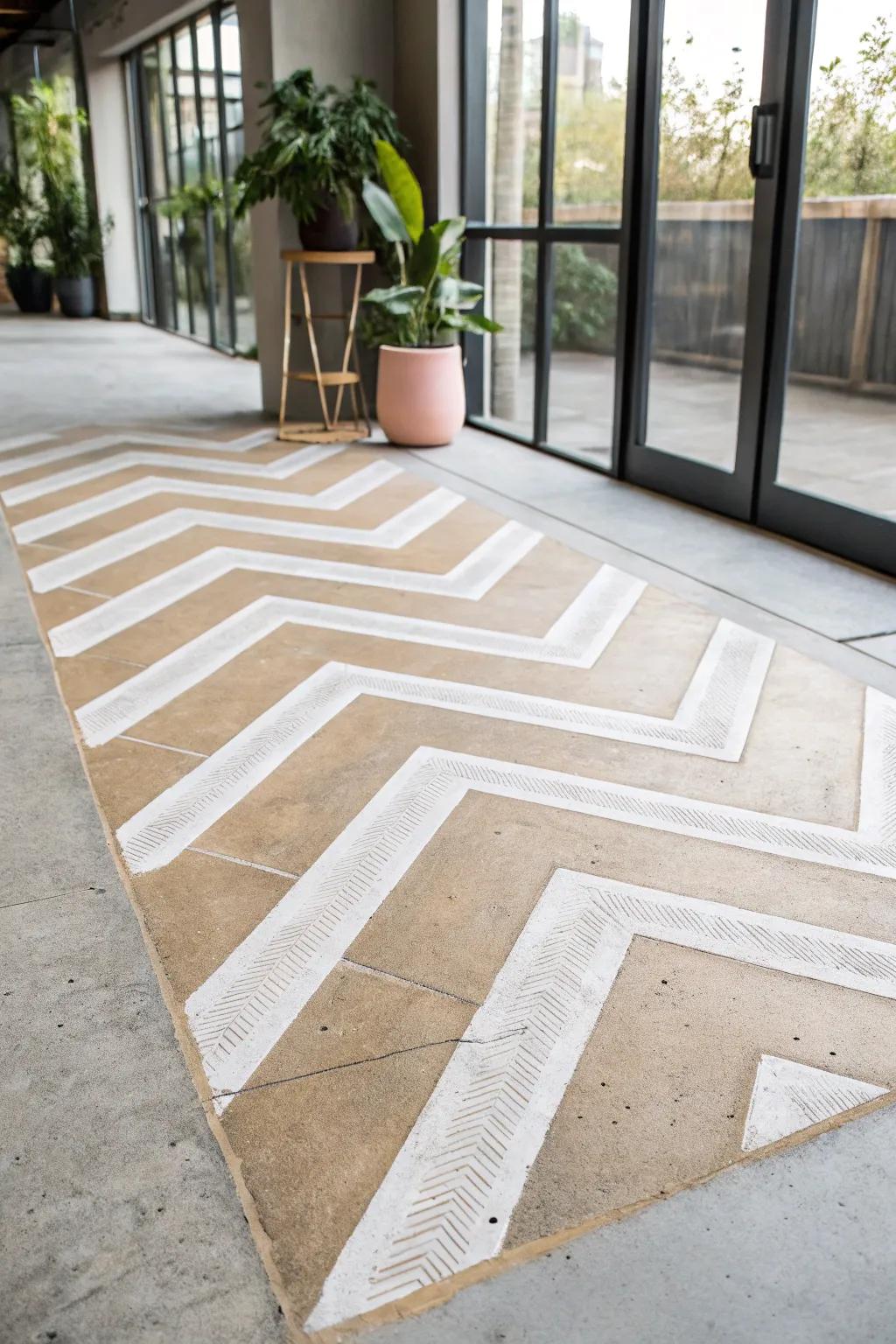 Elevate your space with the timeless elegance of a chevron pattern.
