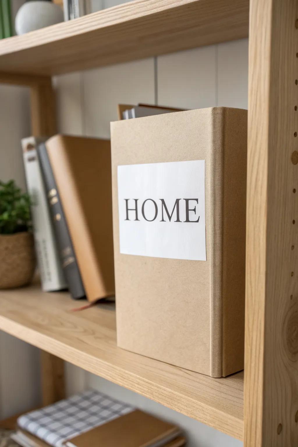 Big, bold labels make paper piles instantly manageable—simple categories you’ll actually keep.