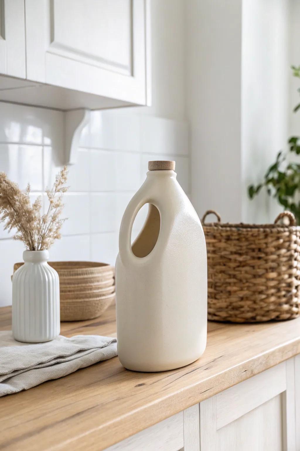 Transform a simple milk jug into a chic bag organizer—embrace minimalist magic with a touch of boho flair!