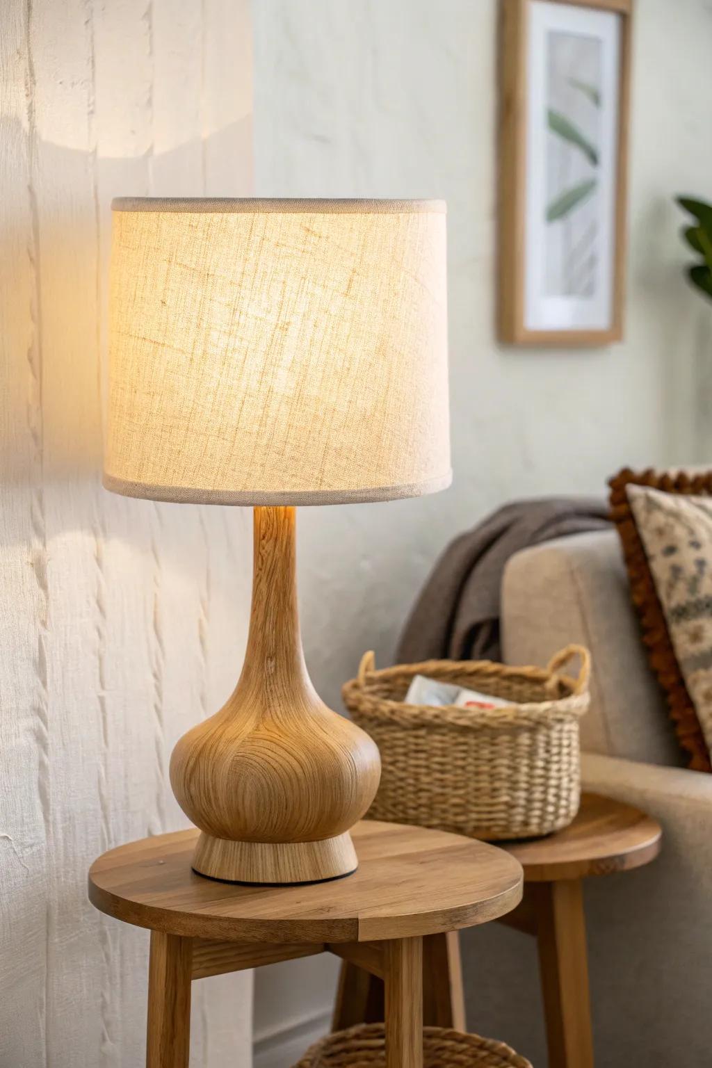 Warm ambient glow only: one low lamp turns any small corner into a calm, cozy retreat.