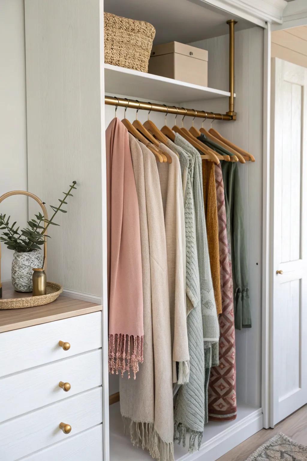 Mini-boutique pull-out rack: your weekly sarees on display, even in the tightest wardrobe.