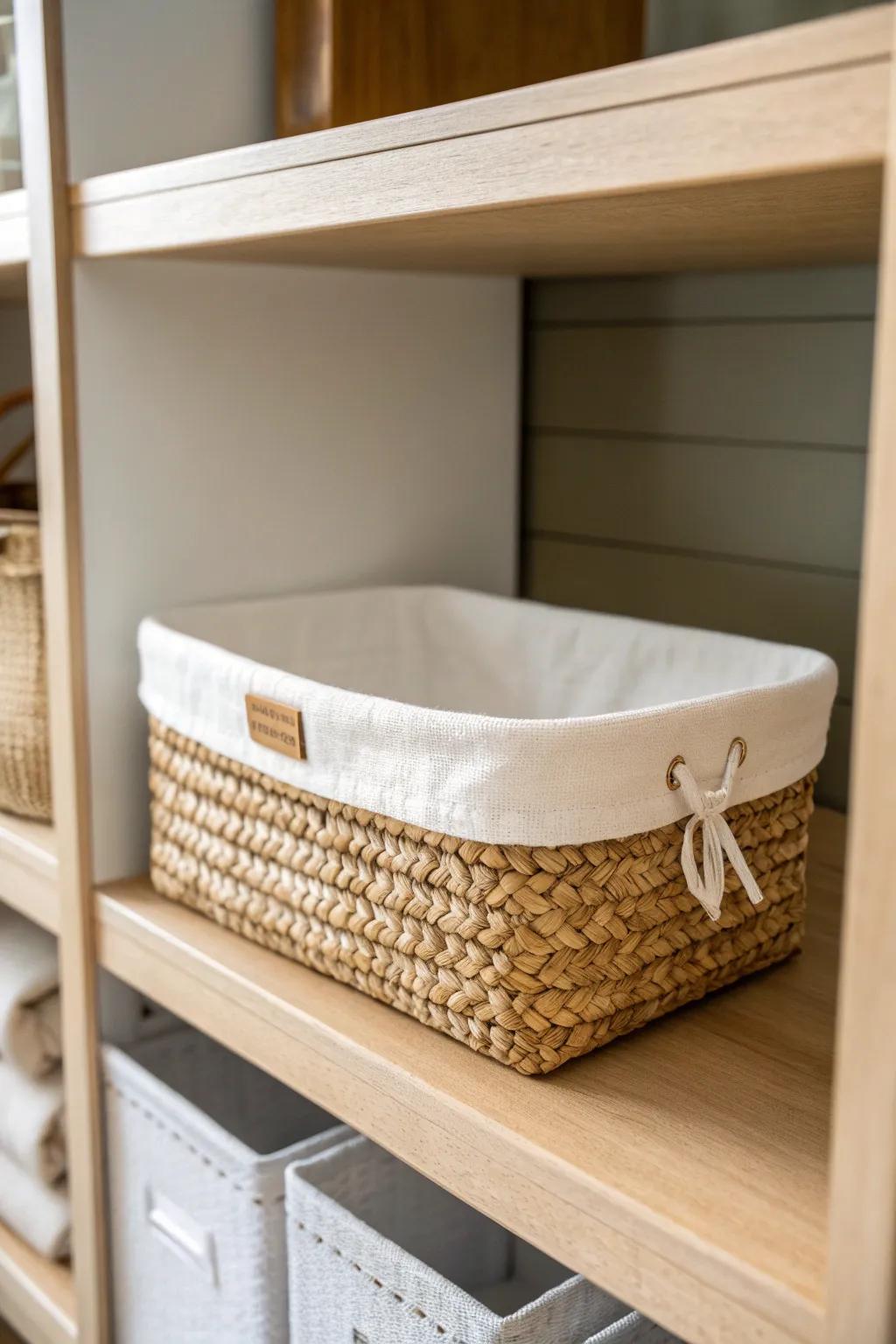 Low-profile bins keep shallow closets tidy—easy to grab, no knuckle scrapes.
