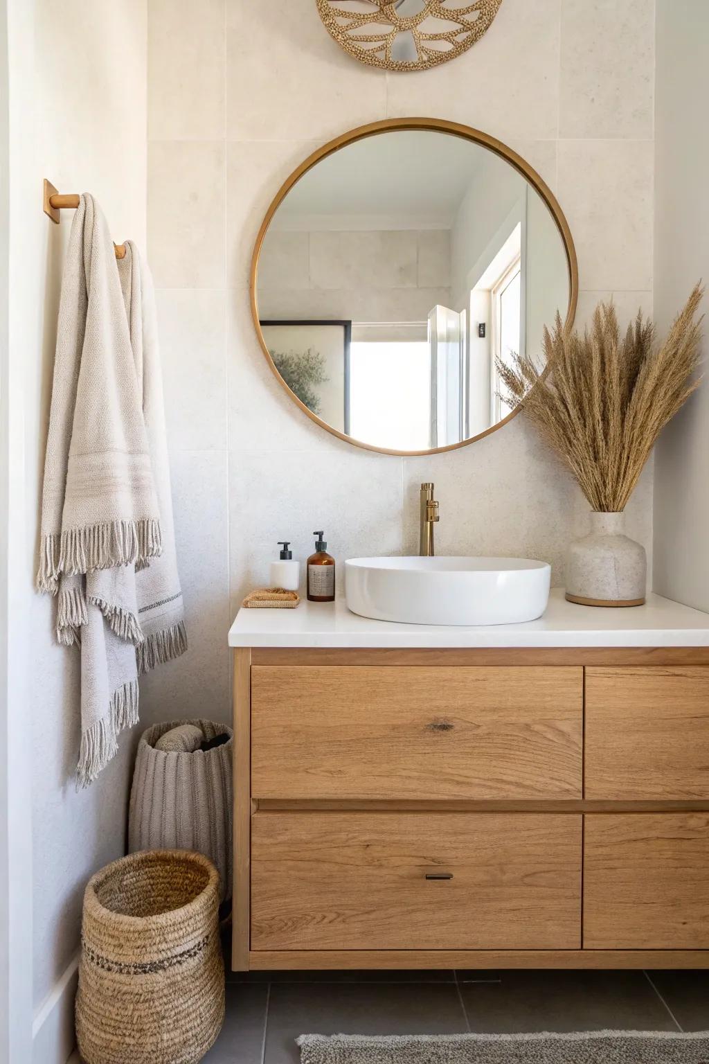 One oversized mirror makes a shared bathroom feel bigger—and ends the getting-ready shuffle.