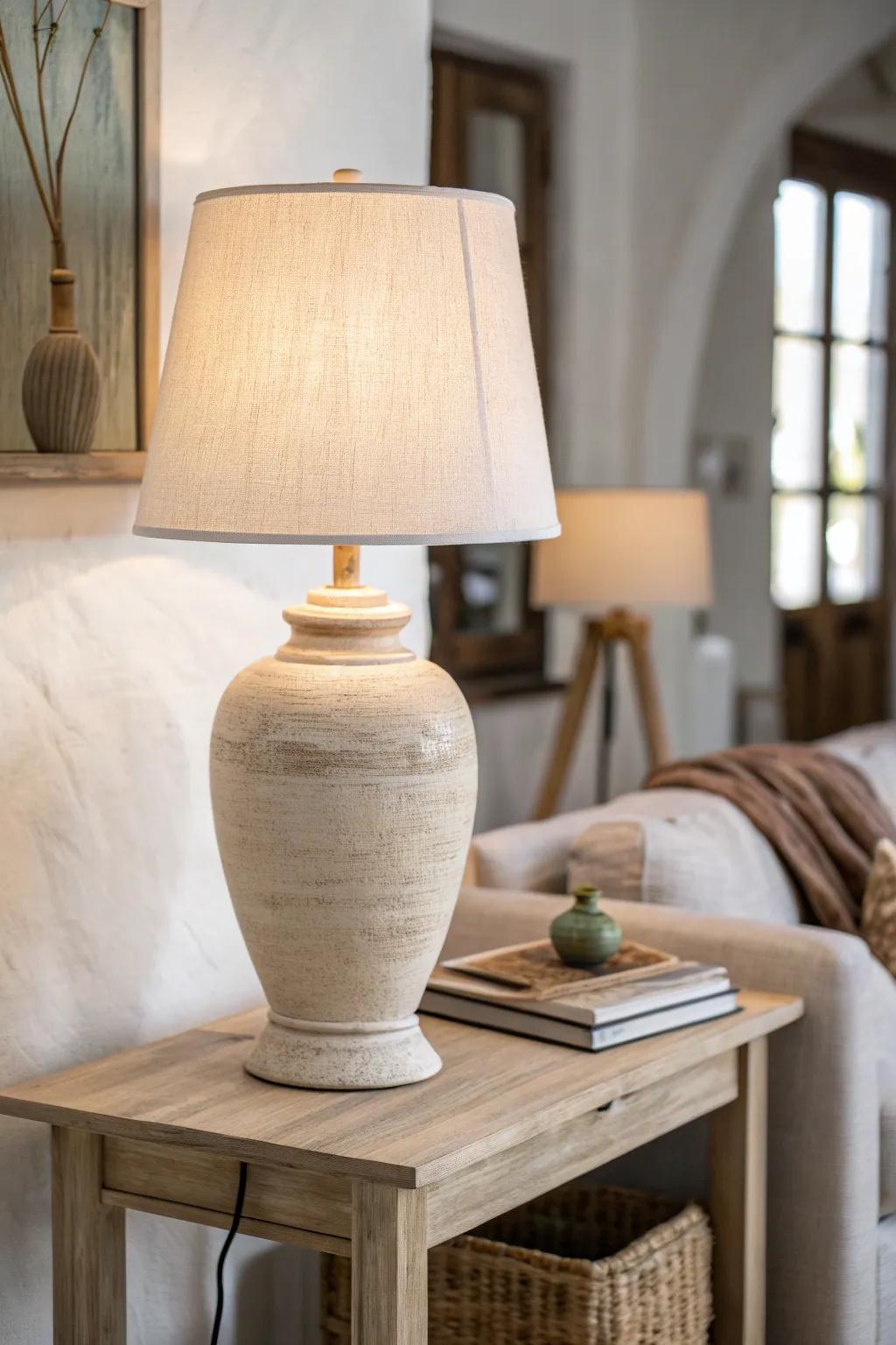 Layer light in your tiny den: one cozy lamp glow beats a shelf full of decor any day.