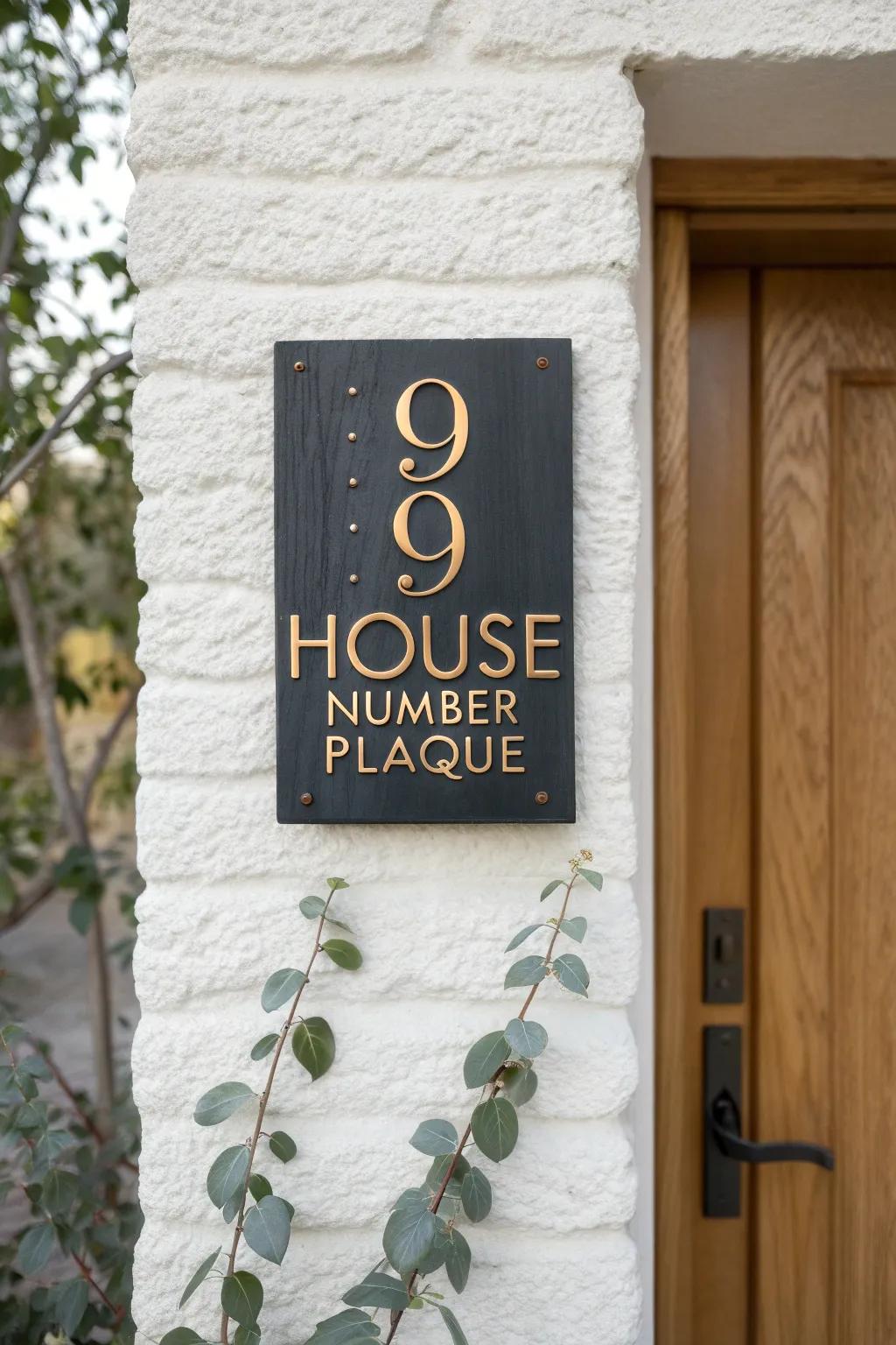 Treat house numbers like jewelry—sleek, handcrafted digits that elevate a tiny entry.
