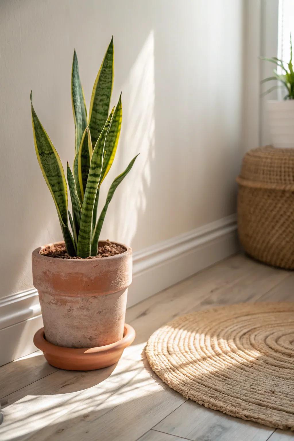 One sculptural plant instantly softens a tiny meditation corner—fresh air, calm mood, zero clutter.