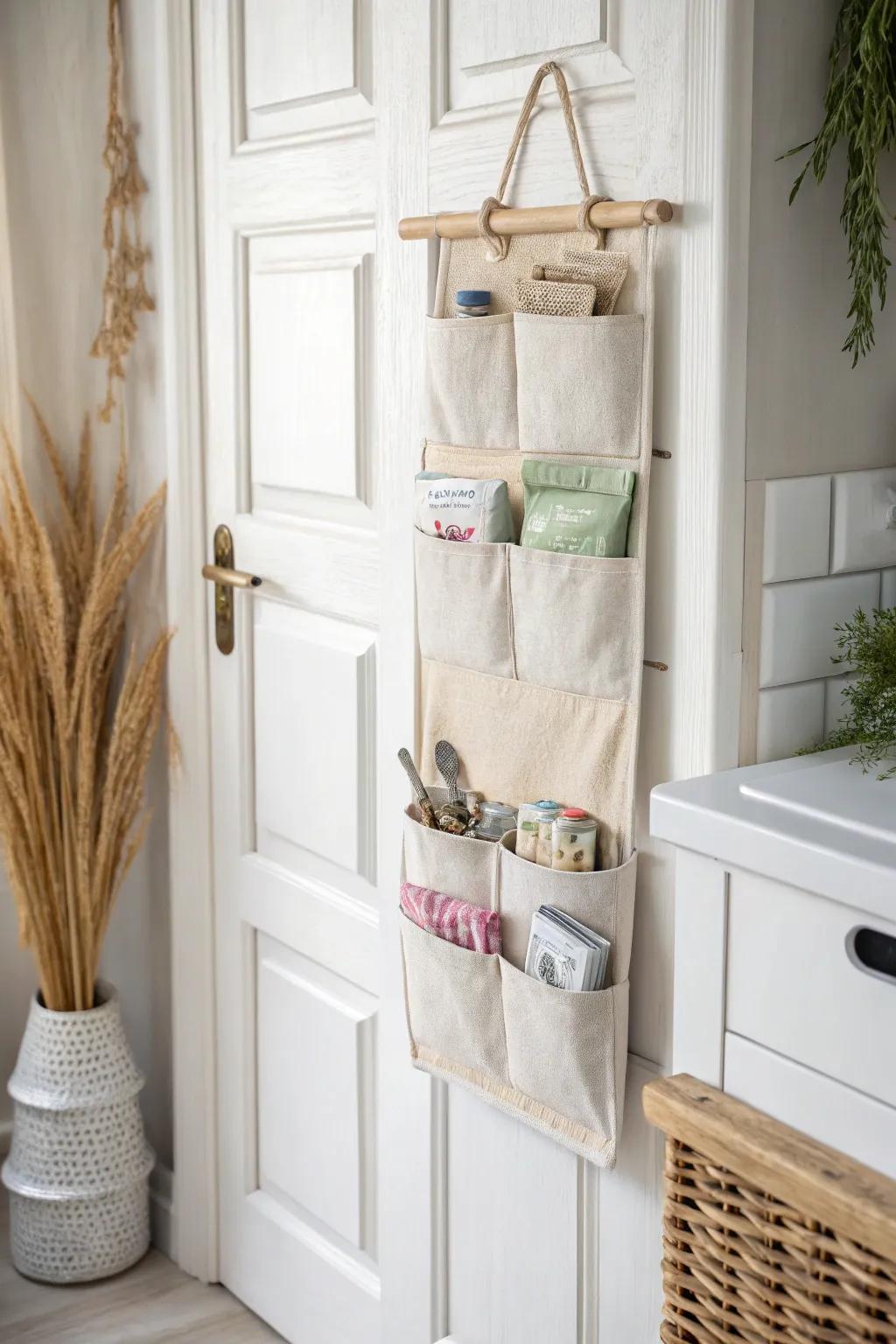 Turn any door into a snack station with a chic over-the-door organizer—zero pantry required.