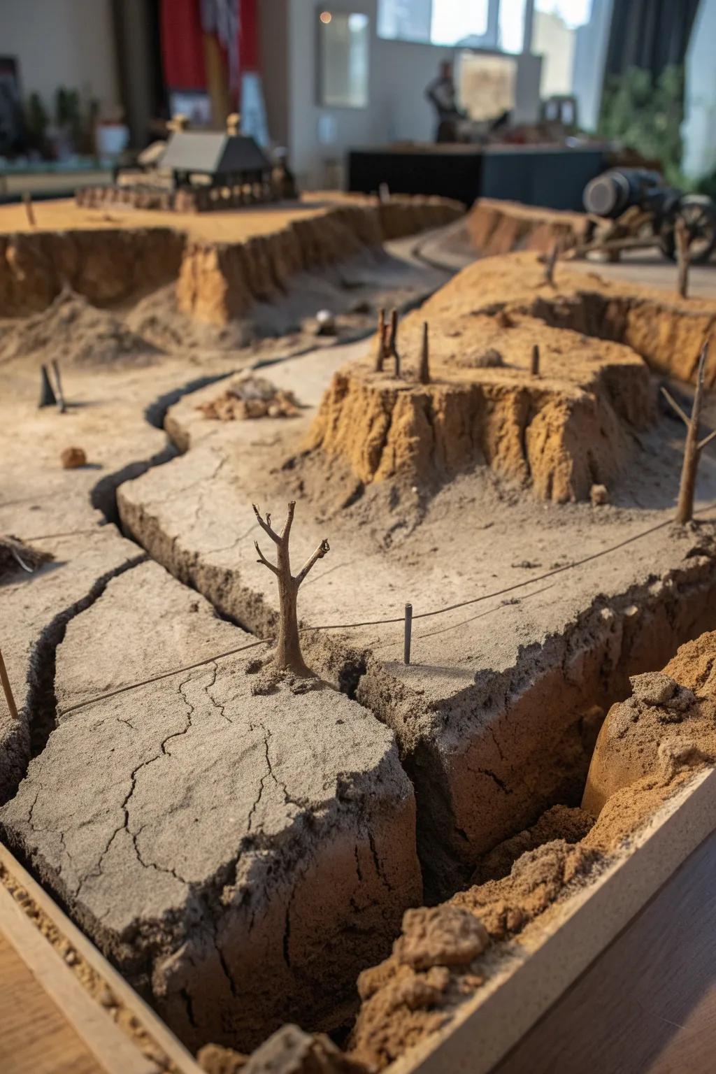 Capture the drama of history with handcrafted cratered terrain effects.