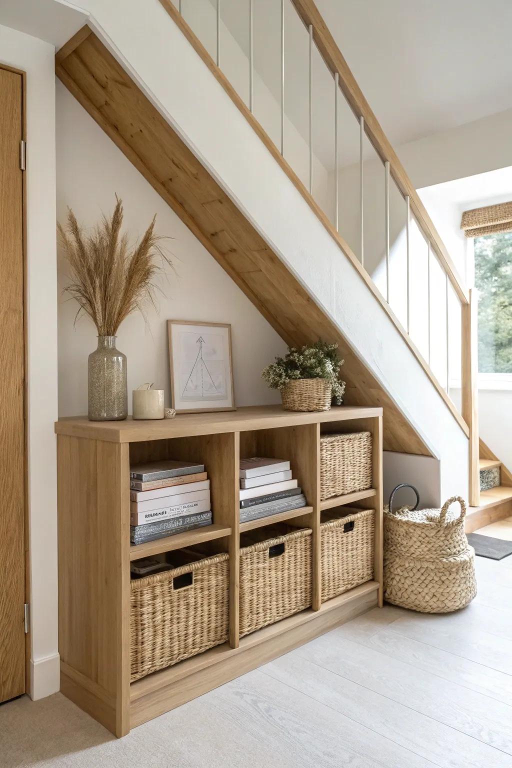 Built-in roofline shelves: smart loft storage that feels seamless, minimal, and beautifully calm.