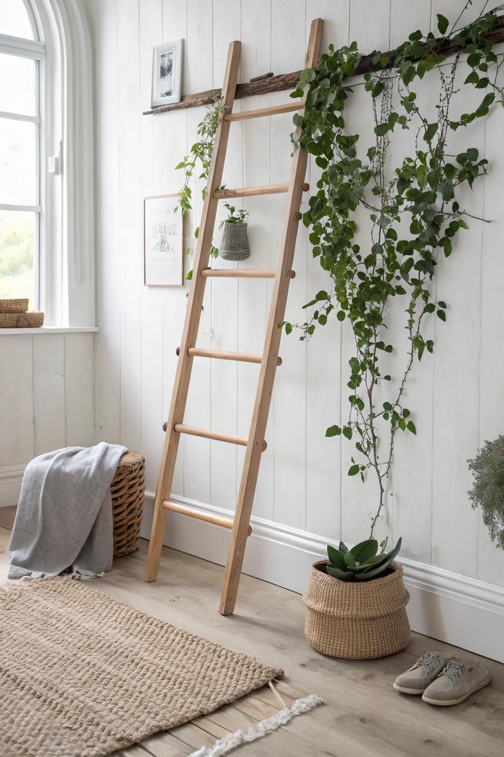 Lean-in trellis + climbing vine: a lush wall statement that saves floor space beautifully.