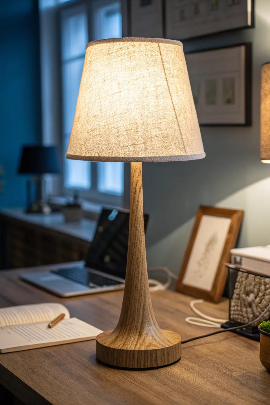 A warm task lamp turns late-night WFH into a cozy, eye-friendly ritual—even in tiny spaces.