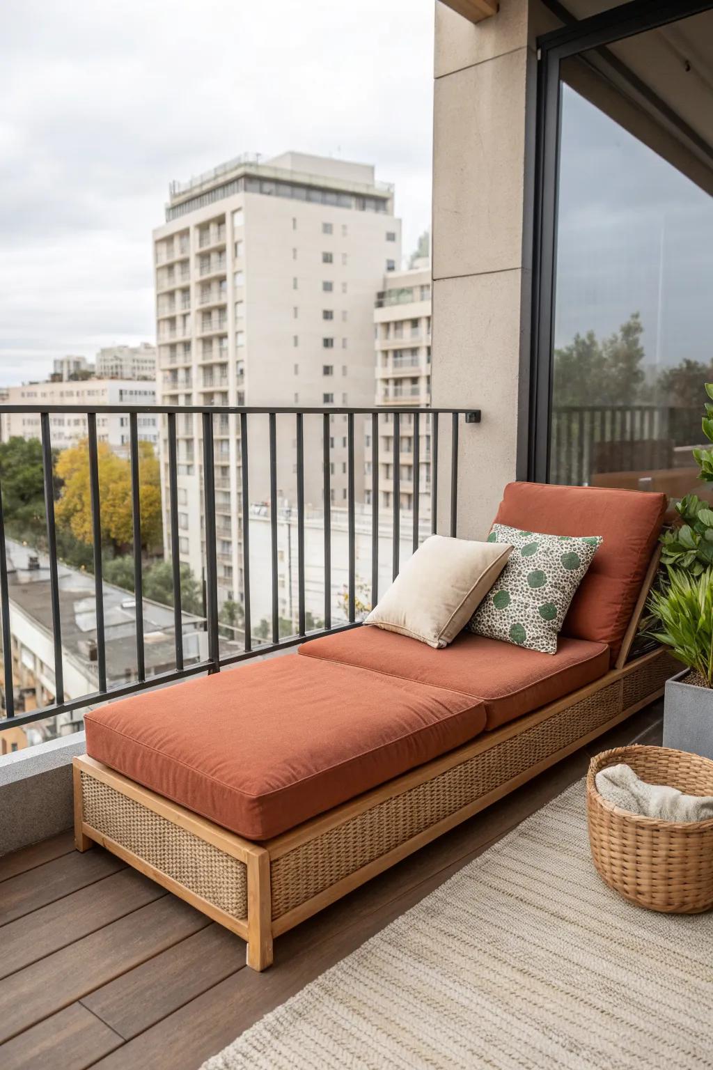 A modular chaise that splits in two—perfect for balcony lounging or quick extra seating.