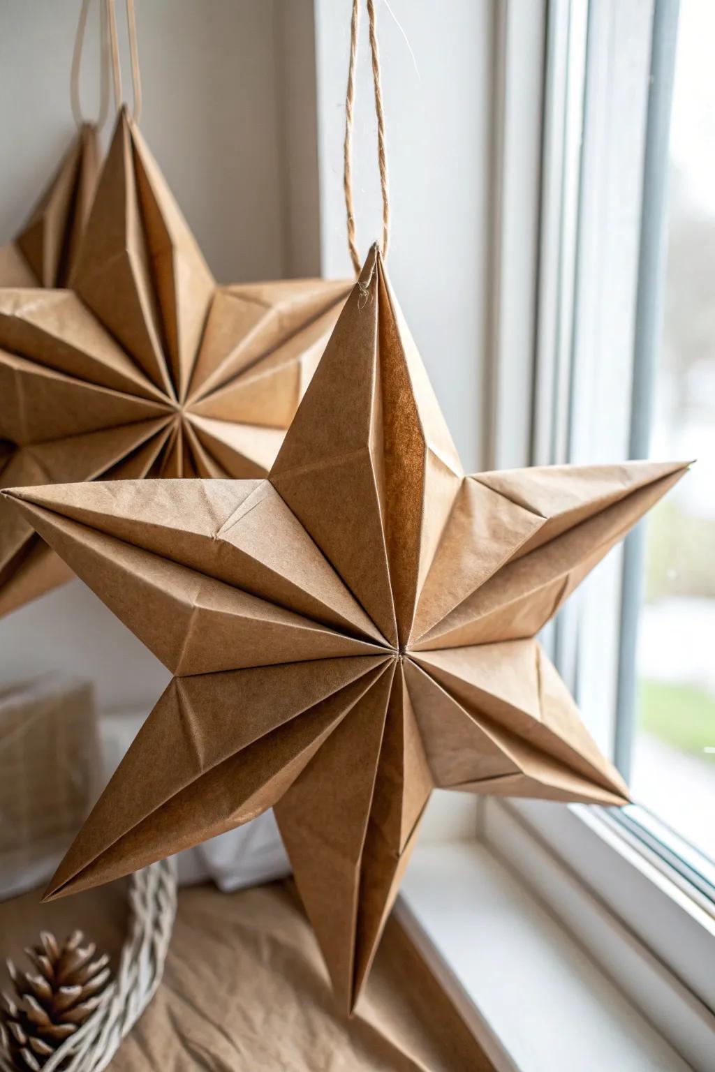 Turn ordinary into extraordinary with these stunning paper bag stars—perfect for a creative birthday party touch!