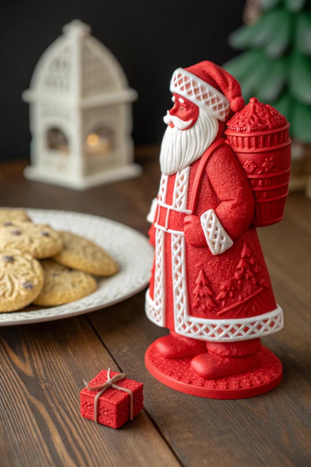 Celebrate the season with a handcrafted touch: a charming 3D-printed Santa that brings festive cheer to any setting.
