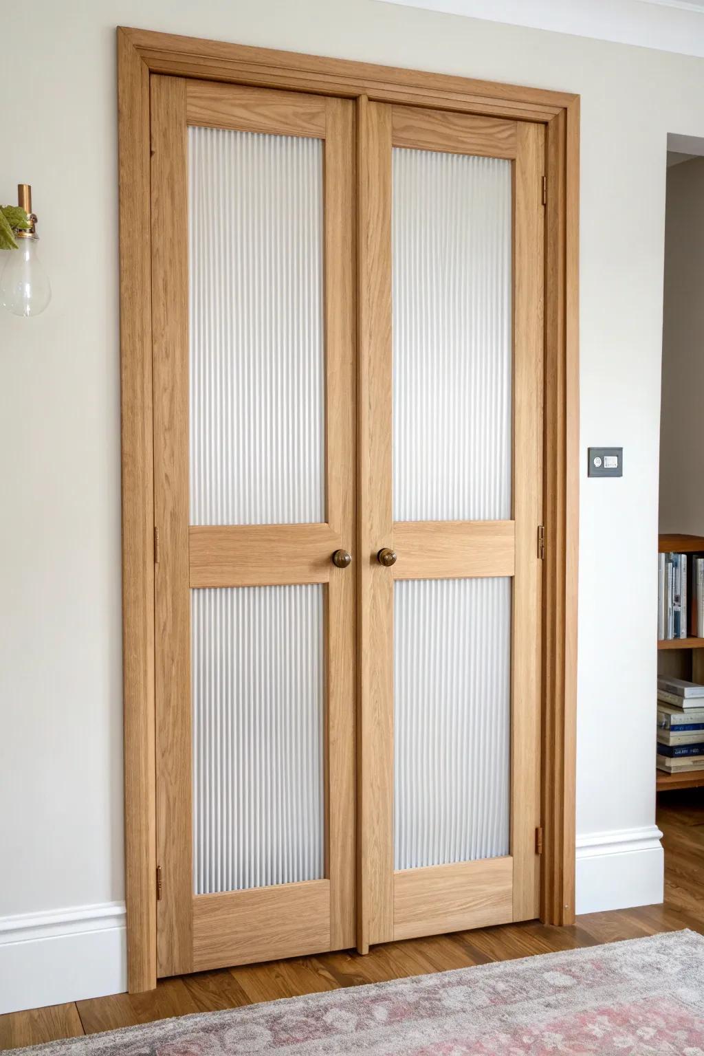 French-style split doors save swing space—sleek, airy, and beautifully crafted for small closets.
