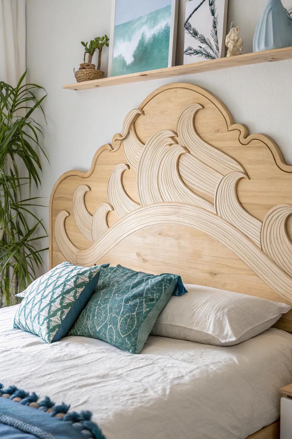 Ride the waves of creativity with this custom ocean-inspired headboard.