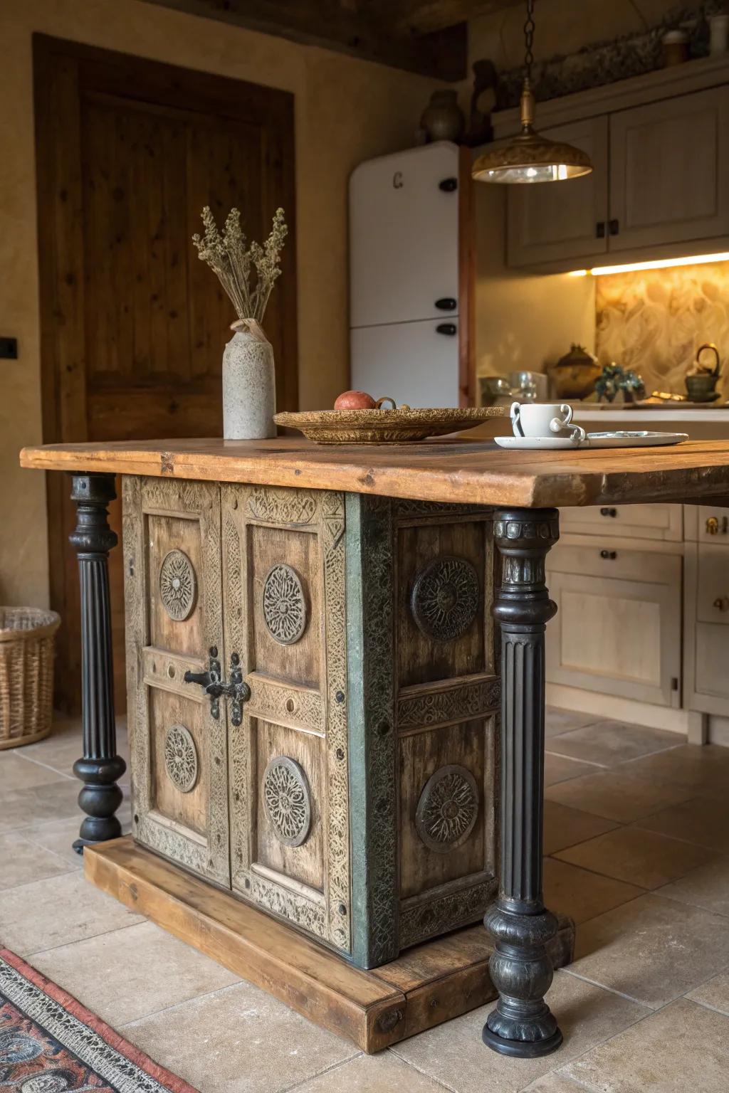Transform history into style with this vintage door kitchen table.