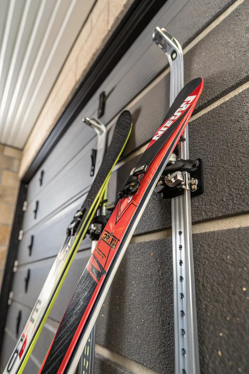 Craft your perfect ski storage with an adjustable bracket system—versatile, protective, and refined.