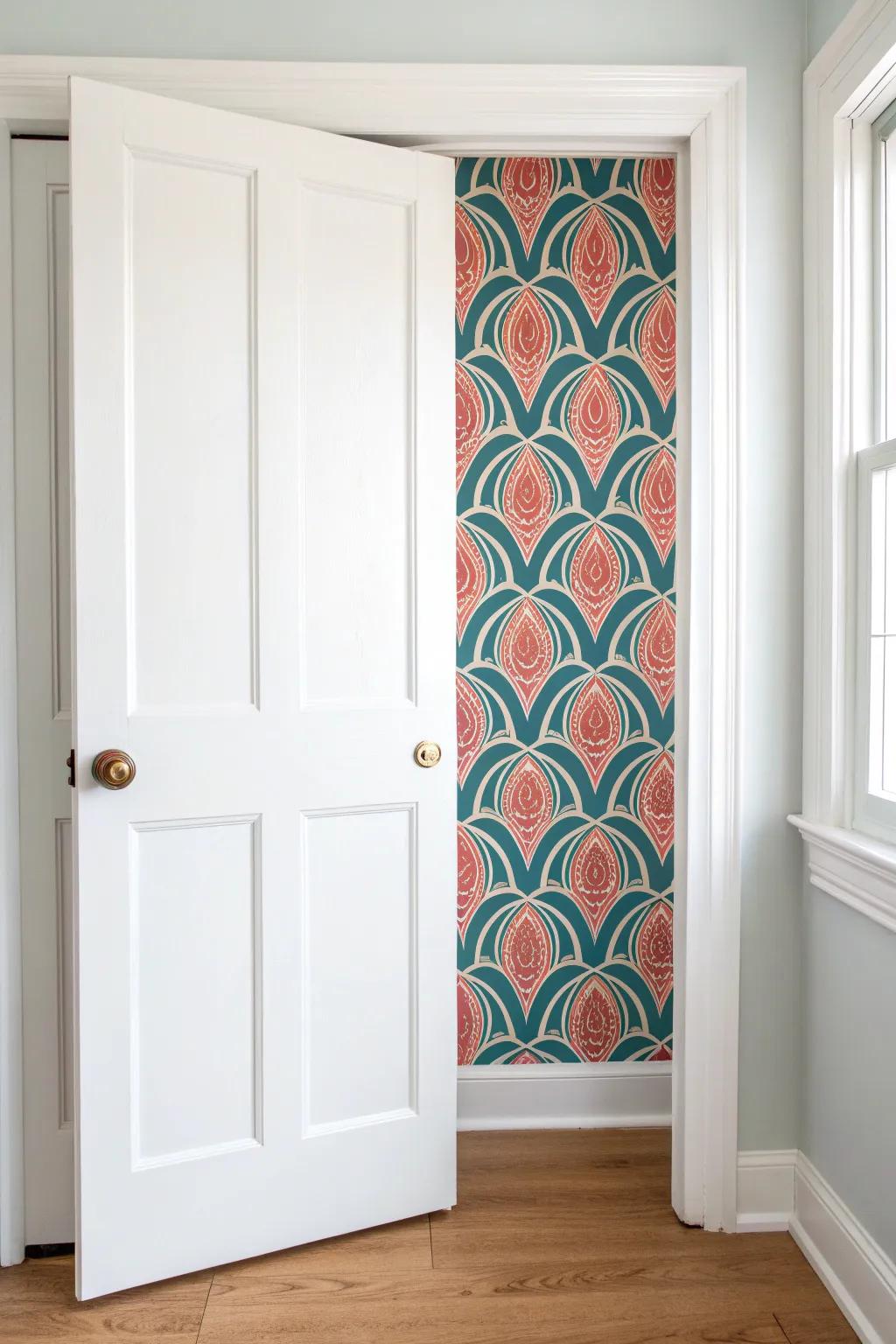 Turn a tiny closet into a design surprise—DIY wallpaper that pops every time you open it.