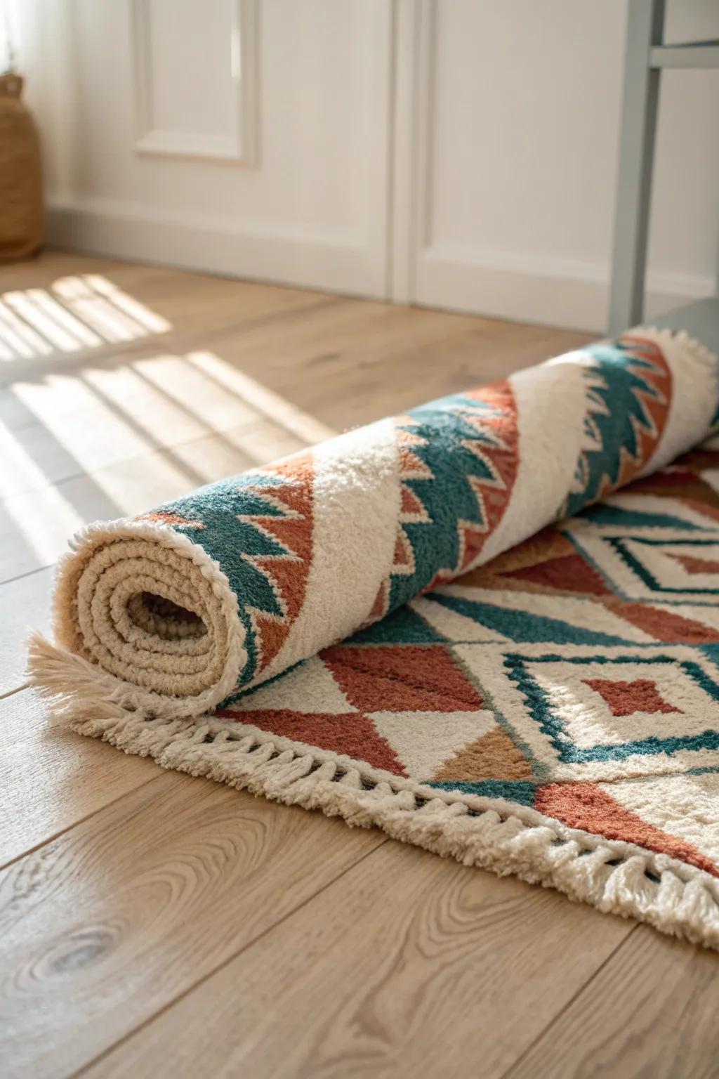 A plush statement rug instantly softens dorm floors and defines your cozy zone in style.