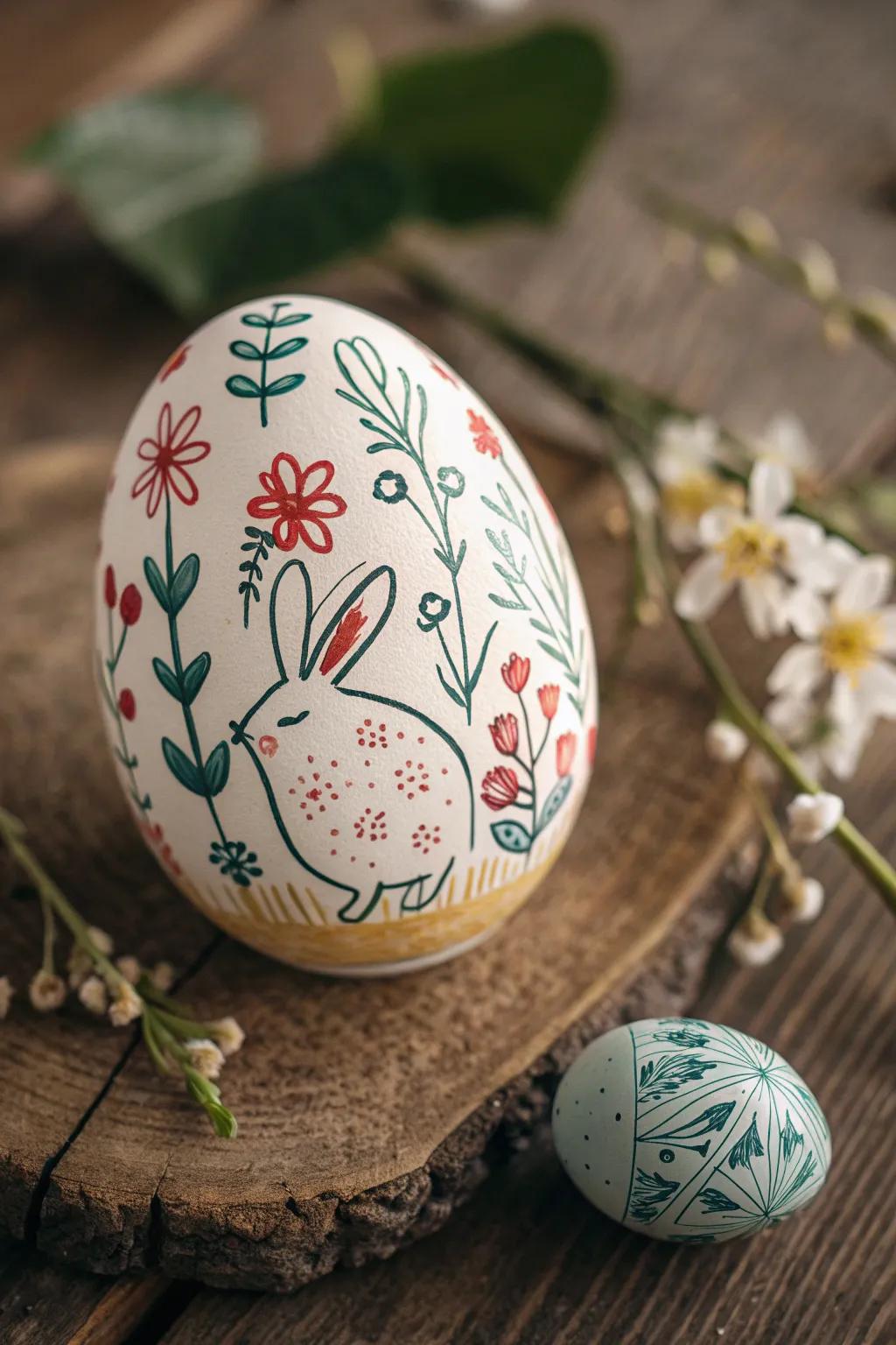 Charming Easter Elegance: A minimalist take on classic bunnies and chicks.