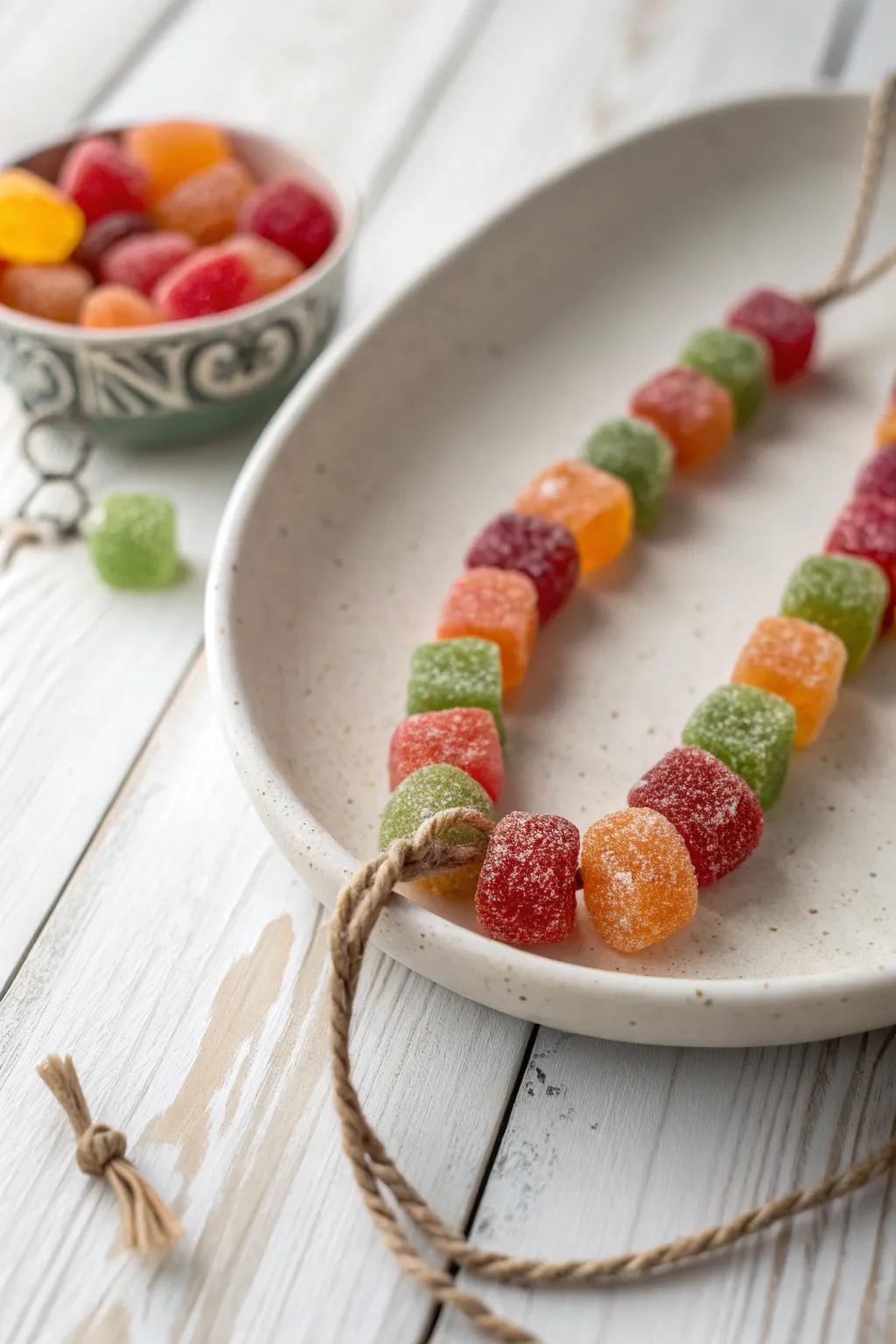 Savor the sweet simplicity: Gummy Goodness in a necklace.