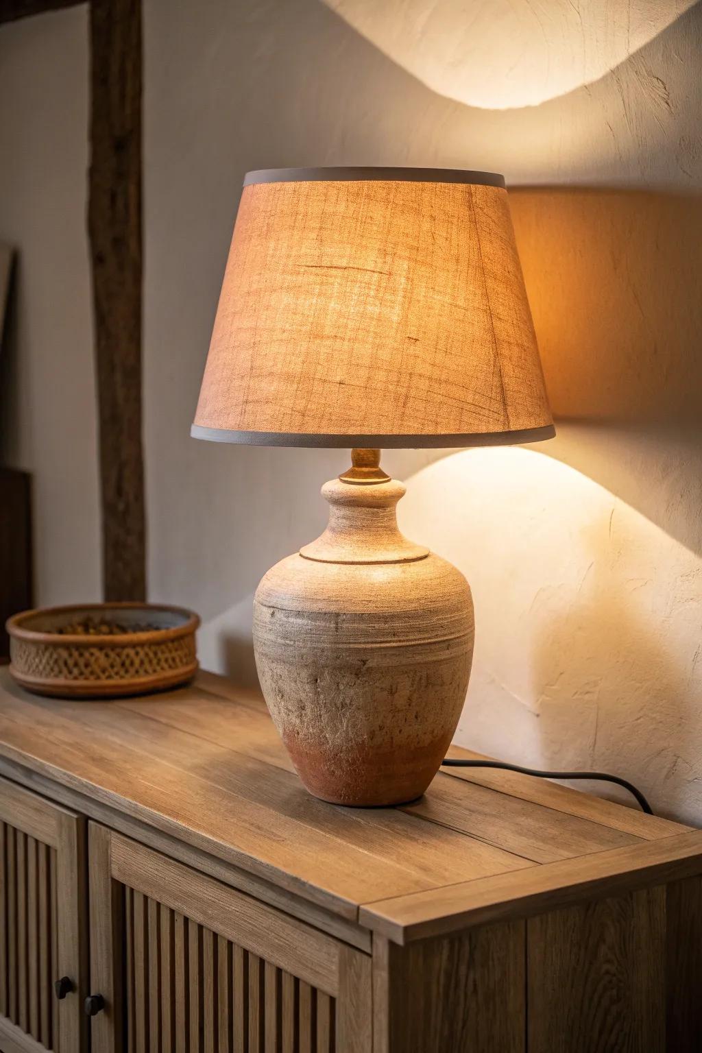 A soft table lamp on your entry console turns harsh nights into a calm, cozy welcome home.
