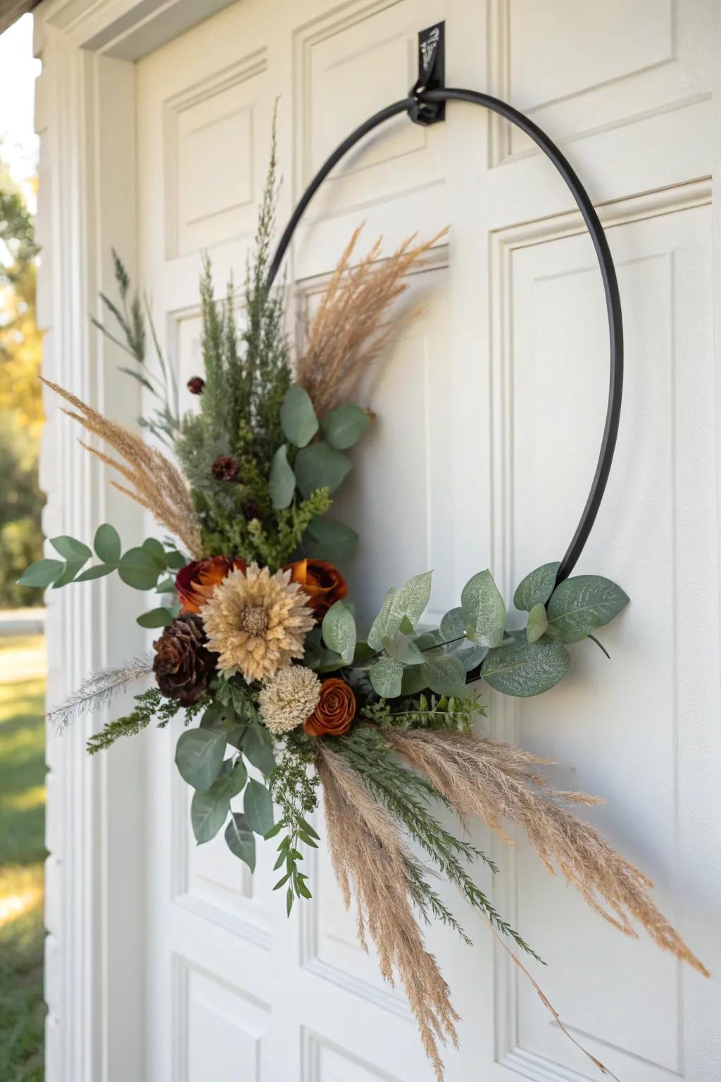 A lantern-matching wreath instantly makes your porch look intentional and high-end.
