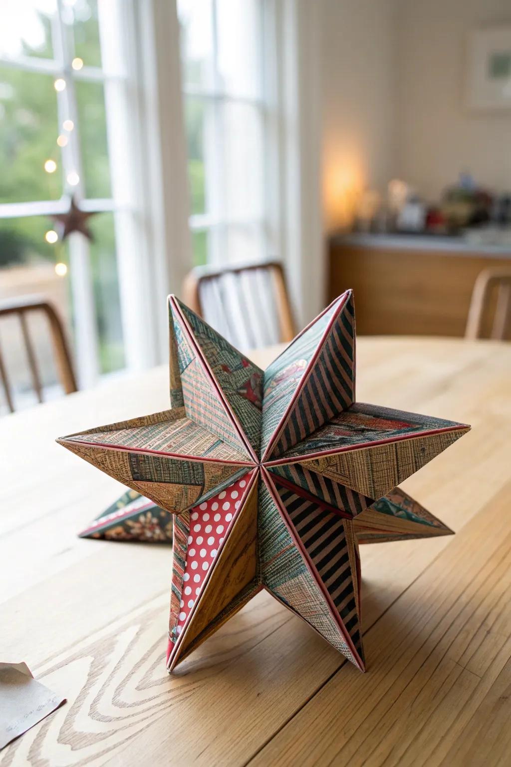 Transform discarded pages into stunning origami stars and bring an eco-friendly touch to your decor!