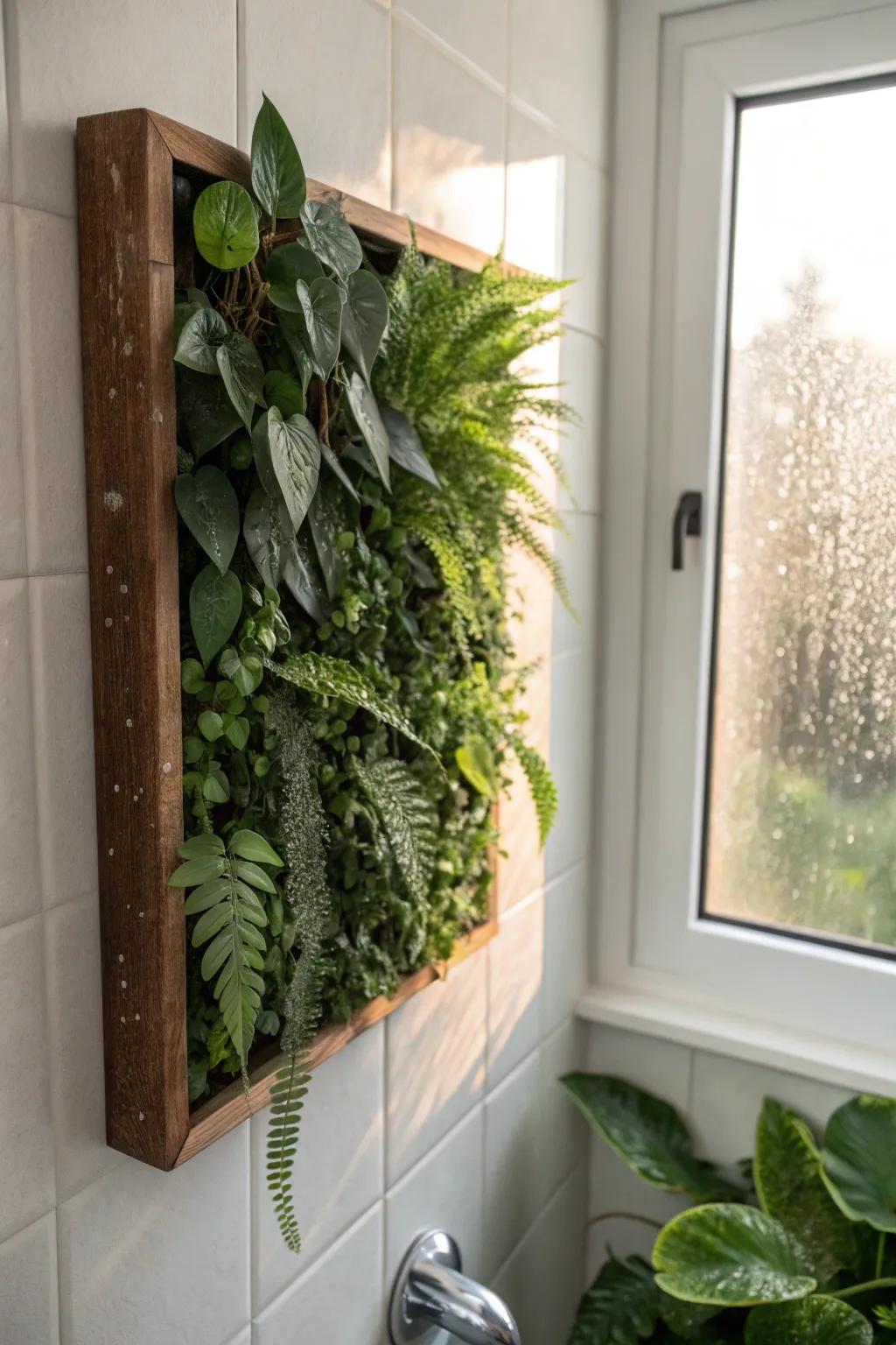 Turn a tiny bathroom into a mini spa with a steam-loving green wall by the brightest window.